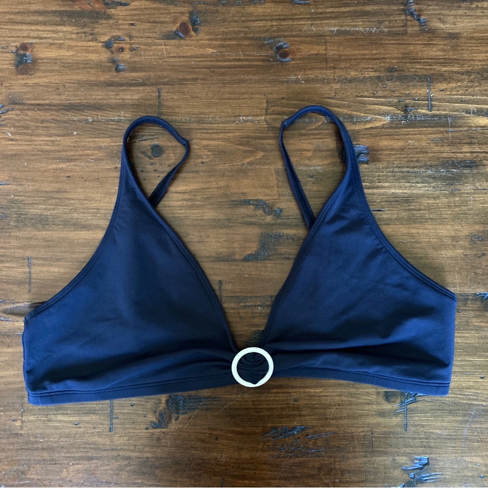Bleu Rod Beattie Black Bikini Top with Ring Detail Size 14